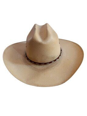 Straw Cowboy Hat Vintage 7 1/8 George Strait Resistol Mens 1990's Western Oval
